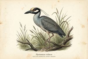 Yellow-crowned Night-Heron illustration