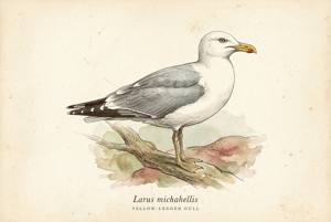 Yellow-legged Gull illustration