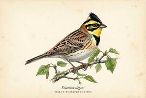 Yellow-throated Bunting illustration