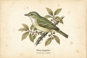 Yucatan Vireo illustration