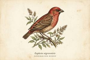 Zanzibar Red Bishop illustration